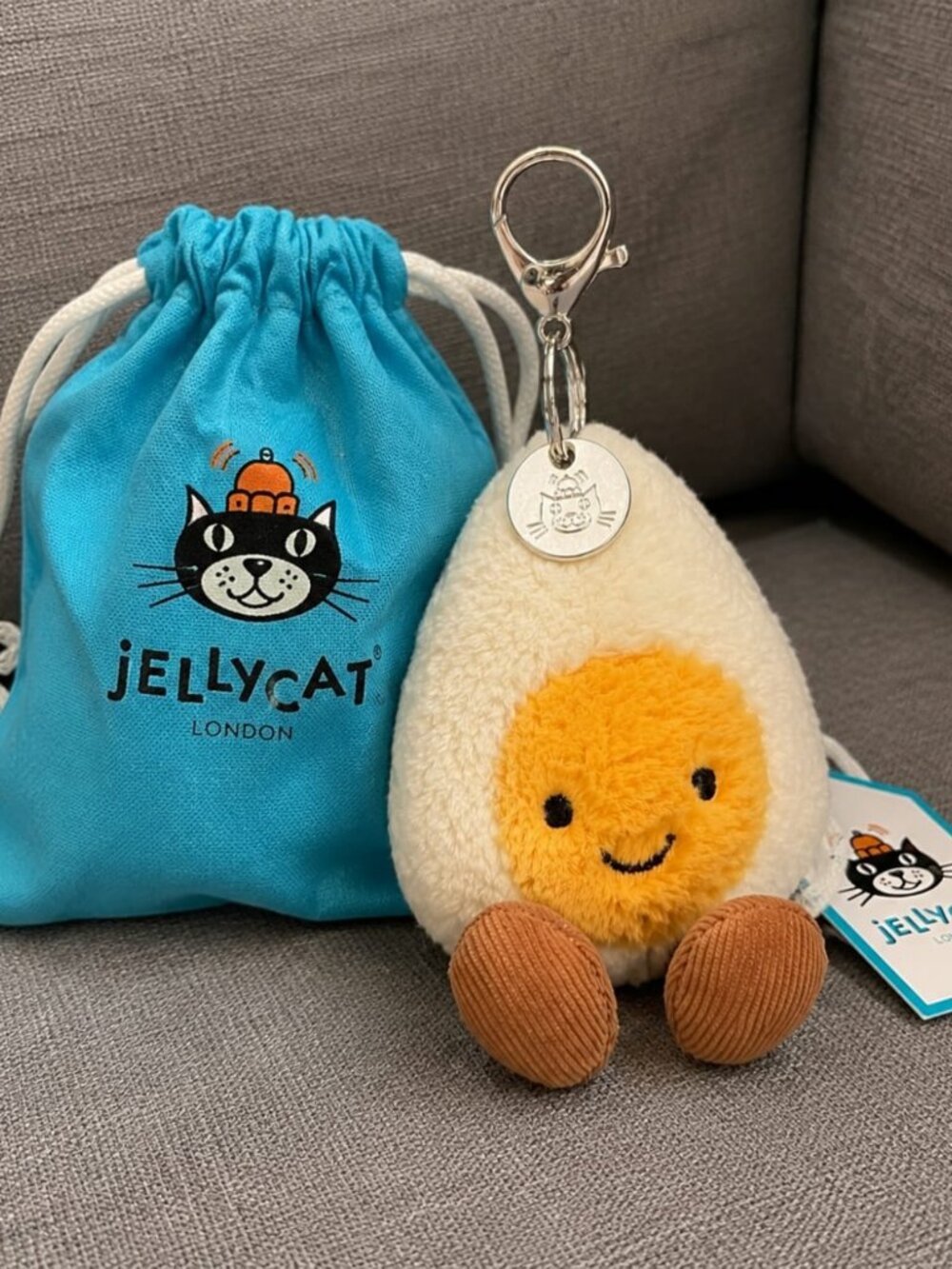 Jellycat Amuseables Boiled Egg Keychain – Soft Plush Bag Charm Toy Gift - NWT - Picture 2 of 7
